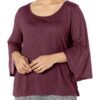 JUST MY SIZE Women's Plus Size Pintuck Top 20 Plum Port 6 91JrZVNEKLL