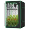 VIVOSUN S448 4x4 Grow Tent, 48"x48"x80" High Reflective Mylar with Observation Window and Floor Tray for Hydroponics Indoor Plant for VS4000/VSF4300 48"x48"x80" Black 12 91Js7 pRpfL