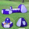 Homfu 3 in 1 Pop up Kids Play Tent with Tunnel Ocean Ball Pit Pool with Basket Hoop for Toddler Boys Girls to Play and Craw Indoor&Outdoor As Birthday Gift Purple Ball Pit 2 91JtkPdF0GL