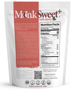 MonkSweet Plus - 5 lb bag - Monk Fruit, Stevia & Erythritol Blend NonGMO Low Carb Sweetener 10 91Jtqj5wKpL