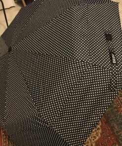 Windproof Travel Umbrellas for Rain - Lightweight, Strong, Compact with & Easy Auto Open/Close Button for Single Hand Use - Double Vented Canopy for Men & Women Salt n' Pepper 11 91JvPuOId9L