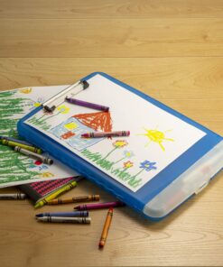 Officemate OIC Slim Clipboard Storage Box Blue 40 91JwE tcfTL