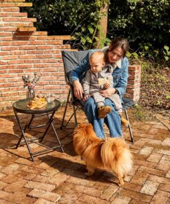 Alternative view of EVER ADVANCED Folding Camping Chair for Adults, Padded Lawn Chairs with Hard Armrests, Portable Collapsible Chair for Outdoor, Patio, Home, Grey