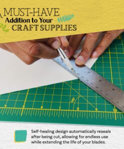 Crafty World 9 x 12 Cutting Mat for Sewing, Self Healing Double Sided Quilting Crafts Mat - Fabric Cutting Mat - Non Slip surface - Rotary Cutting Board A4-9x12 Green 10 91K8cLyhu3L