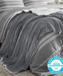 Alternative view of Bedsure Sherpa Fleece Throw Blanket for Couch - Thick and Warm Blanket for Winter, Soft and Fuzzy Throw Blanket for Sofa, Fall Throw Blanket, Grey, 50x60 Inches Throw (50" x 60") Dark Grey
