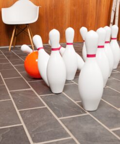 Champion Sports Plastic Bowling Ball: Rubberized Soft Ball for Training & Kids Games, Orange 13 91KGEhPMRaL