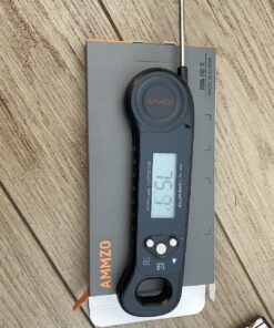 AMMZO Digital Meat Thermometer for Grilling, Instant Read Food Thermometer Waterproof with Backlight for Cooking, Deep Fry, BBQ, Grill, Smoker and Roast Black 39 91KHYL LHhL