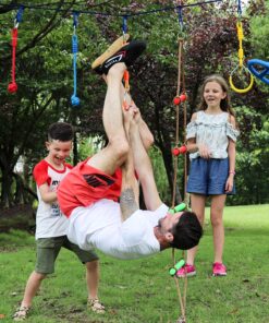 Rainbow Craft 7-Pack Colorful Ninja Rings - Gymnastic Rings, Swing Bar Rings, Monkey Rings for Backyard Ninja Warrior Obstacle Slackline Kits 7 Pack Ninja Acc 16 91KT55BuBVL