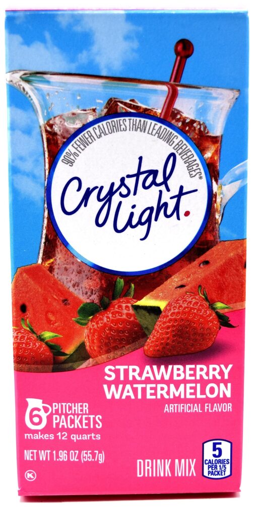 Crystal Light Strawberry Watermelon Drink Mix, 12-Quart Canister (Pack of 4) 1.96 Ounce (Pack of 4)