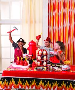 Fun Express Fire Hydrant Cupcake/Dessert Holder (3 Tiers) | Fire Truck | Fireman | Fire Fighter | Themed Birthday Party Supplies & Decor | Fire Department Event 30 91KX6y5dWJL