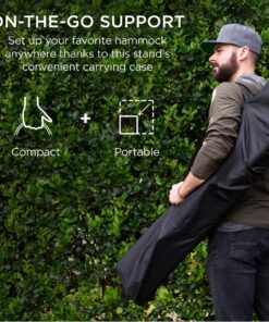 Best Choice Products Portable Heavy-Duty 9ft Steel Hammock Stand w/Built-in Wheel, Carrying Case, Weather-Resistant Finish, 450lb Capacity 27 91KXuexYAqS