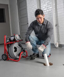 RIDGID 26998 Model K-400 Drain Cleaning 120-Volt Drum Machine Kit with C-45IW 1/2" x 75' Cable, White, Black, Red 26 91KZ9ifpQ3L