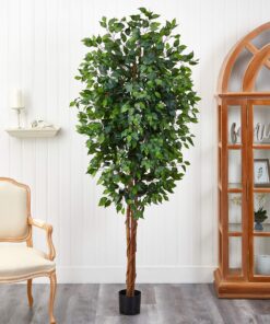 Nearly Natural 7ft. Ficus Artificial Tree, Green 84 in Trees 30 91KZKq1w7VL