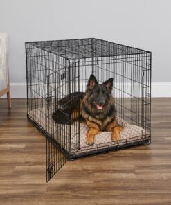 MidWest Homes for Pets Newly Enhanced Single Door iCrate Dog Crate, Includes Leak-Proof Pan, Floor Protecting Feet, Divider Panel & New Patented Features iCrate; Single Door 48.0"L x 30.0"W x 33.0"H 23 91Ka5ZZq0PL