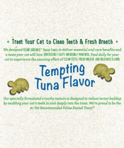 FELINE GREENIES Natural Dental Care Cat Treats Tempting Tuna Flavor, 2.1 oz. Pouch 2.1 Ounce (Pack of 1) 19 91Kd3950B9L