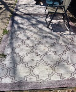 Camco Large Reversible Outdoor Patio Mat Easy to Clean, Perfect for Picnics, Cookouts, Camping, and The Beach (6' x 9', Brown Lattice Design) (42877) 6' x 9' 21 91Ki wkxHL