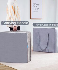 Kingfun Folding Mattress, 3 inch Tri-fold Memory Foam Mattress Topper with Washable Cover,Folding Mattress CertiPUR-US Certified, Play Mat, Foldable Bed, Guest beds, Camp Portable Bed,Single Single 13 91Kj bNl6nL