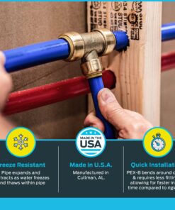 SharkBite 1/2 Inch x 100 Feet Blue PEX-B, PEX Pipe Flexible Water Tubing for Plumbing, U806B100 100 Foot Coil 8 91KpMIw7S5L