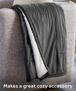 Sunbeam Royal Mink Sherpa Night Fog Heated Personal Throw / Blanket, Cozy-Warm, Adjustable Heat Settings 17 91Kpo7y1LwL