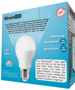 MiracleLED 604724 3-watt Refrigerator and Freezer Light, Long Life Energy Saver Bulb, Cool White, 2-Pack, Replacing Old, Hot 40W Incandescent 15 91KqglyaYLL