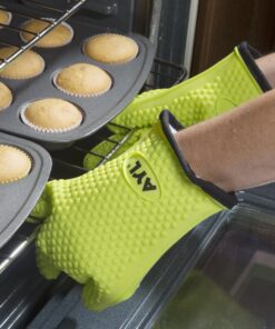 AYL Grilling Gloves, Heat Resistant Gloves BBQ Kitchen Silicone Oven Gloves, Safe Handling of Hot Food, Pots and Pans for Barbecue, Cooking, Baking - Internal Protective Cotton Layer 29 91KqzlVdepL