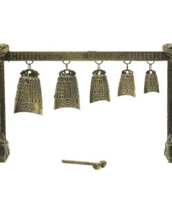 Oriental Furniture Tibetan Five Bell Gong