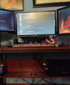 MOUNTUP Triple Monitor Stand Mount - 3 Monitor Desk Mount for Computer Screens Up to 27 inch, Triple Monitor Arm with Gas Spring, Heavy Duty Monitor Stand, Each Arm Holds Up to 17.6 lbs, MU0006 Black 48 91Kvo BQhDL