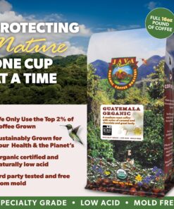 Java Planet Low Acid Coffee, Organic Guatemala Single Origin: Whole Bean Medium Roast - Smooth Full Flavored Coffee Bean, Smithsonian Bird Friendly, Two 1LB Bags 1 Pound (Pack of 2) 25 91KwCtV6ylL 1