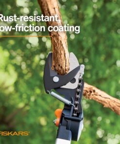 Fiskars 7.9'-12' Extendable Tree Pruning Stik Pruner - Rotating Sharp Precision-Ground Steel Blade for Cutting up to 1.25" Diameter Pruning Stick Extenable 7.9'-12' 32 91KwHq9l4L