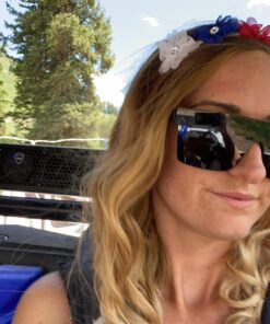 LUX ACCESSORIES Floral Flower Crown Stretch Headband Blue,White,Red 23 91Kx P7PdqL