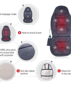 Snailax Vibration Massage Seat Cushion, Back Massager for Chair with Heat, 6 Vibrating Motors and 2 Heat Levels, Massage Chair Pad for Home Office use, Christmas Gifts for Men, Women 1 Count (Pack of 1) 25 91KzDtW0qZL