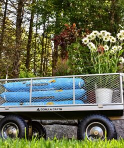 Gorilla Carts GOR1001-COM Steel Utility Cart, Heavy-Duty Convertible 2-in-1 Handle and Removable Sides, 7 cu ft, 1000 lb, Capacity, Gray, 1 pack 50 91L8ZEuT2KL