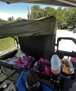 Jeep Deluxe Wrangler Stroller Wagon with Cooler Bag and Parent Organizer by Delta Children, Black/Green 50 91LAgzub9eL