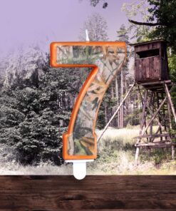Havercamp Next Camo Party Birthday Number 7" Candle | 1 Count | Great for Hunter Themed Party, Camouflage Motif, Birthday Event, Graduation Party, Father's Day Celebration, Wedding Anniversary 11 91LBBIMGWL