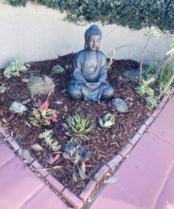 Design Toscano AL1614 Meditative, The Grand TempleIndoor StatueCabinet on Wheels Indoor/Outdoor Garden Statue, 20 Inches Wide, 15 Inches Deep, 26 Inches High, Handcast Polyresin, Dark Stone Finish Meditating Buddha 50 91LCheYD oL