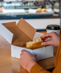 Southern Champion Tray 0973 Premium Clay-Coated Kraft Paperboard White Non-Window Lock Corner Bakery Box, 10" Length x 10" Width x 4" Height, White (Case of 100) 10" L x 10" W x 4" H - 100ct 17 91LGb9vTTL 2