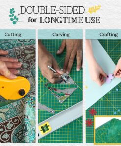 Crafty World 9 x 12 Cutting Mat for Sewing, Self Healing Double Sided Quilting Crafts Mat - Fabric Cutting Mat - Non Slip surface - Rotary Cutting Board A4-9x12 Green 11 91LHTwsLFL