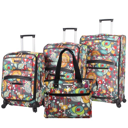 Lily Bloom Luggage Set 4 Piece Suitcase Collection With Spinner Wheels For Woman (Bliss) Bliss