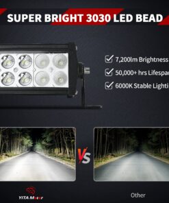 YITAMOTOR LED Light Bar 14inch 72W Led Work Light Spot Flood Combo Led Pod Light Offroad Light Led Fog Light Truck Light Driving Light Boat Light Compatible with Truck Pickup SUV ATV UTV , Black 1 12 91LYAM AGXL