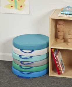Factory Direct Partners 11232-CT SoftScape 15" Round Floor Cushions with Handles, 2" Thick Deluxe Foam (6-Piece) - Contemporary Multicolor 16 91LZf7lPOBL