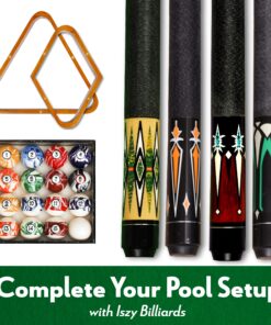 ISZY Billiards Pool Stick Set of 4. 2-Piece Cue Sticks Made from Hardwood Canadian Maple Wood in 4 Billiards Accessories set5 17 91LZgPMOHXL 3