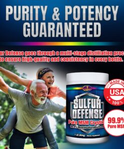 Sulfur Defense Opti-MSM 99.9% Pure MSM Powder Made in The USA - Organic Methylsulfonylmethane Crystals - Vegan, Non-GMO, Gluten-Free - 16 Fl Oz 1 Pound (Pack of 1) 10 91LgiFey0LL
