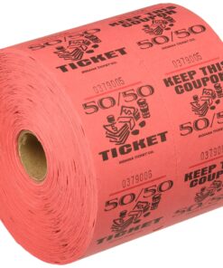 Red 50/50 Raffle Tickets : roll of 1000