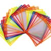 30 Multicolored Dry Erase Pockets, Oversize 10 x 13 Pockets, Perfect for Classroom Organization, Reusable Dry Erase Pockets, Teaching Supplies, 30 Pack