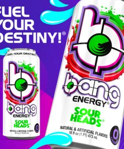 Bang Energy Sour Heads, Sugar-Free Energy Drink, 16-Ounce (Pack of 12) 16 Ounce (Pack of 12) 16 91LimE0udBL