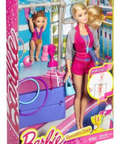 Barbie Gymnastics Playset with Barbie Coach Doll, Small Doll, Spinning Bar, Hoops, Ribbon & 5+ Accessories 12 91LjFs3YlwL