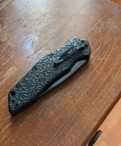 Kershaw Kuro Tanto Black Serrated Pocket Knife, 3.1” Steel Blade with Assisted Opening, Glass-Filled Nylon Handle with Deep-Carry Pocketclip, Small Folding Knife 32 91LksXuneL