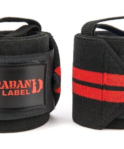 Contraband Black Label 1001 Weight Lifting Wrist Wraps w/Thumb Loops (PAIR) - Competition Grade Wrist Support USPA Approved for Powerlifting, Bodybuilding, Strongman 18in Standard Length 2-Stripe Heavy (BLACK/WHITE) 18 91Lu6XX8BL