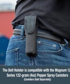 SABRE Nylon Belt Holster for Magnum 120 Series, Fits 122 Gram (4 Ounce) Models, Provides Quick Access To Protection, Durable Design, Velcro Closure Black 12 91Lu9FV5NSL