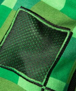 JINX Minecraft Big Boys' Creeper Zip-Up Costume Hoodie, with Mask Small Green 17 91LujDdQQ3L